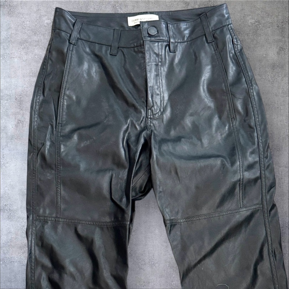 Current/Elliott Black Leather Faux Pants
